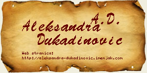 Aleksandra Dukadinović vizit kartica